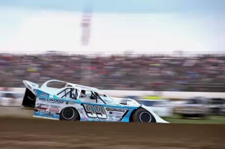 Devin Moran at Muskingum County Speedway. (BW Media)