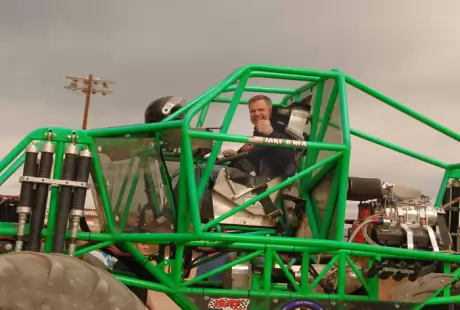 Jimmy Mars tried out a monster truck before his victory. (photofinishphotos.com)
