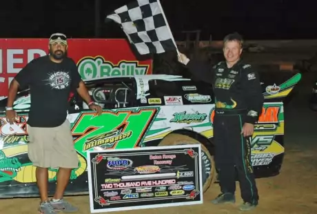 Chris Wall visits victory lane at Baton Rouge. (Paul DuRoy)