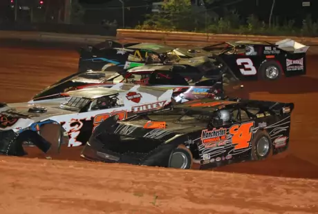 A first-lap pileup at Lawndale. (Gary Laster)