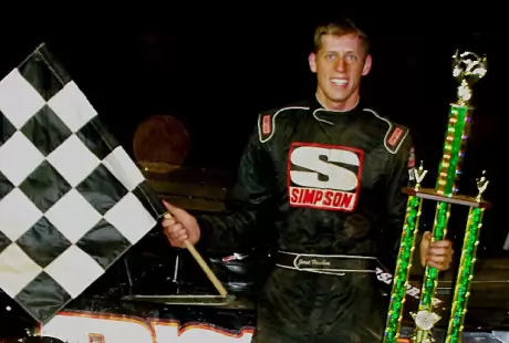 Jared Hawkins celebrates his victory. (Frank Wilson)