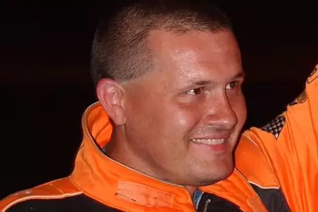 Eddie Carrier Jr. was all smiles in victory lane. (Brian McLeod)