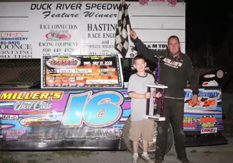 Daniel Miller celebrates his first SRRS victory. (kimages.us)