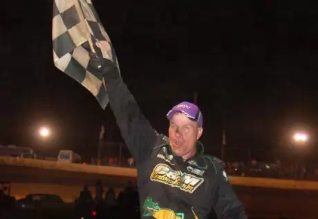 Wall celebrates his victory. (Robert Holman)
