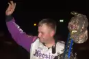 Mike Marlar of Winfield, Tenn., waves to the crowd at Thunder Valley Raceway in Salem, Ind., in May 2006 after winning his first Northern Allstars feature. (dirtondirt.com)