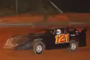 Benji Cole of Canon, Ga., heads toward a Carolina Clash victory at Thunder Valley Speedway in Lawndale, N.C., on May 12, 2006. (Brian McLeod)